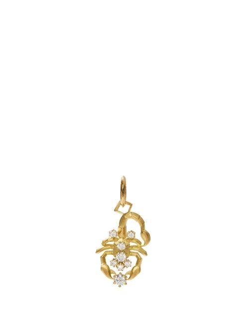 Matchesfashion.com Jade Trau - Scorpio Diamond & 18kt Gold Zodiac Charm - Womens - Yellow Gold