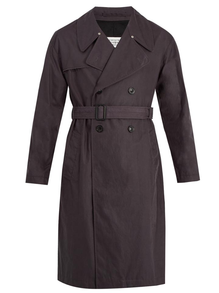 Maison Margiela Double-breasted Waxed-cotton Trench Coat
