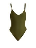 Matchesfashion.com Jade Swim - Duality Swimsuit - Womens - Dark Green