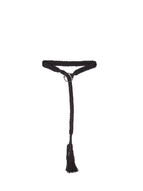 Matchesfashion.com Saint Laurent - Braided Tassel Trimmed Belt - Womens - Black