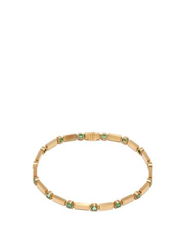 Matchesfashion.com Ileana Makri - Stepping Stones Emerald & 18kt Gold Bracelet - Womens - Green Gold