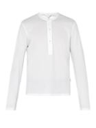 Matchesfashion.com Orlebar Brown - Craine Long Sleeved Cotton Henley Top - Mens - White