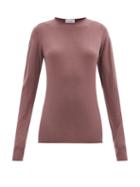Raey - Raw-trim Merino Wool Crew-neck Sweater - Womens - Light Purple