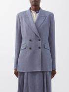 Gabriela Hearst - Angela Double-breasted Linen-denim Jacket - Womens - Light Denim