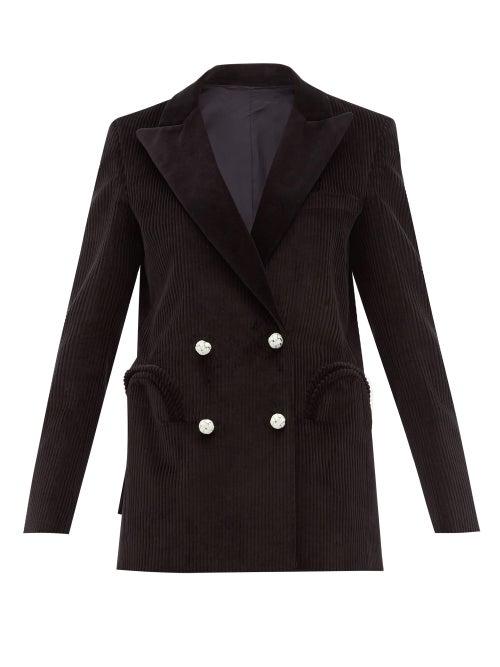 Matchesfashion.com Blaz Milano - Everyday Double Breasted Corduroy Blazer - Womens - Black