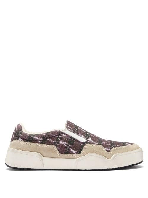 Matchesfashion.com Isabel Marant - Delleh Slip-on Tie-dye Canvas Trainers - Mens - Dark Grey