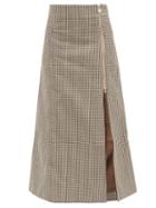 Matchesfashion.com Martine Rose - Cocorico Checked Cotton-blend Skirt - Womens - Brown Print