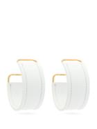 Matchesfashion.com Jacquemus - Les Fauteils Leather Hoop Earrings - Womens - White