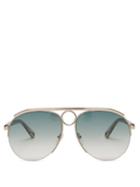 Matchesfashion.com Chlo - Romie Aviator Sunglasses - Womens - Blue