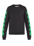 Matchesfashion.com Off-white - Dot Print Cotton Sweatshirt - Mens - Black