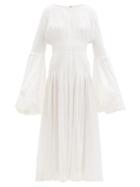 Matchesfashion.com Mimi Prober - Lucy Embroidered Organic Cotton-voile Dress - Womens - White