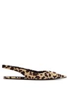 Balenciaga Leopard-print Velvet Slingback Flats