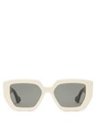 Matchesfashion.com Gucci - Oversized Angular Acetate Sunglasses - Womens - White
