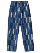 Charles Jeffrey Loverboy - Distressed Striped Jeans - Mens - Blue