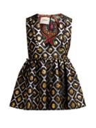 Matchesfashion.com La Doublej - Casati Pomodorini Oro Brocade Peplum Top - Womens - Black Gold