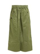 Matchesfashion.com Sea - Patch Pocket Cotton Blend Midi Skirt - Womens - Khaki