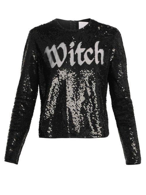 Matchesfashion.com Ashish - Round Neck Sequin Embellished Top - Womens - Black