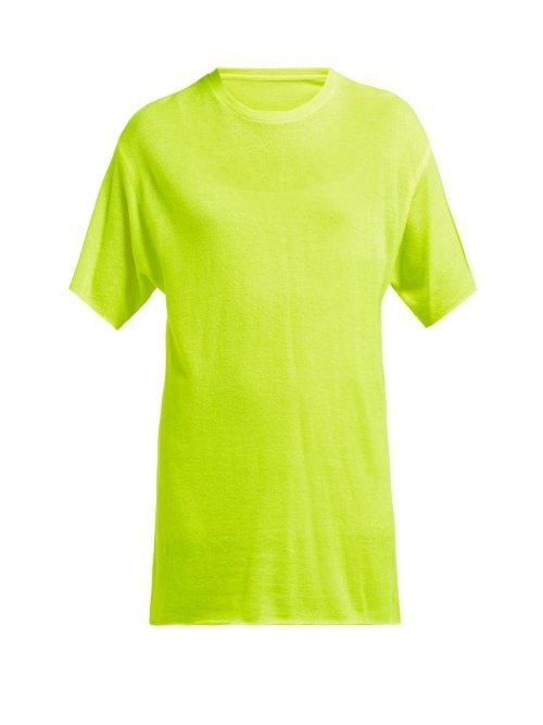 Matchesfashion.com The Elder Statesman - Tie Dye Cashmere And Silk Blend T Shirt - Womens - Yellow