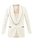 Giuliva Heritage Collection - Gaspare Framed-lapel Cotton-hopsack Dinner Jacket - Mens - White