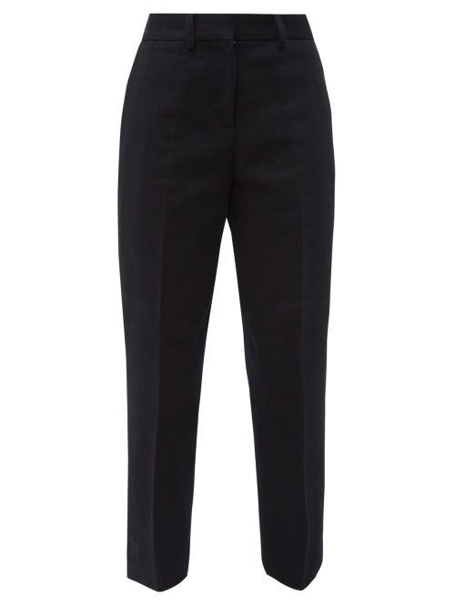 Matchesfashion.com Margaret Howell - Tailored Cotton Needlecord Cropped Trousers - Womens - Navy