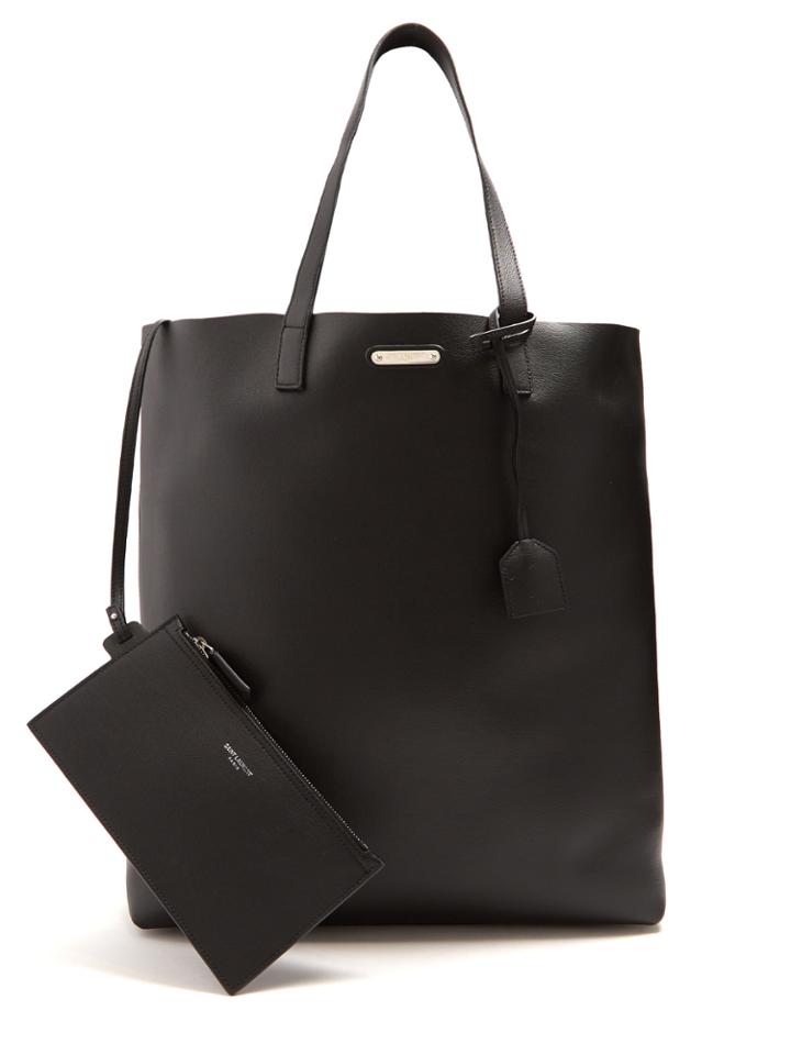 Saint Laurent Logo-plaque Leather Tote