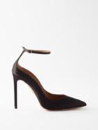 Aquazzura - Love Affair 105 Satin Pumps - Womens - Black