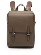 Loewe - Military Grained-leather Backpack - Mens - Dark Beige