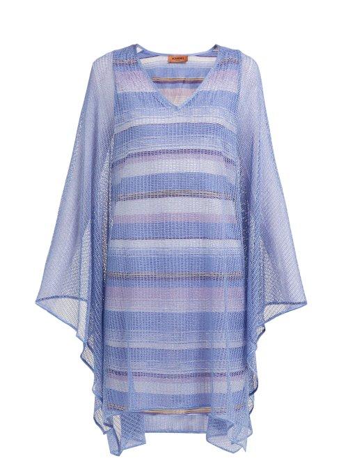 Matchesfashion.com Missoni - Lam V Neck Mini Dress - Womens - Blue