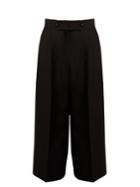 Valentino High-rise Wide-leg Wool And Silk-blend Culottes