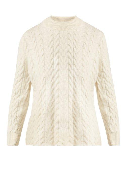 Matchesfashion.com Ryan Roche - Cable Knit Cashmere Sweater - Womens - Ivory