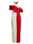 Matchesfashion.com Haider Ackermann - Draped Contrast Knit Dress - Womens - Red White