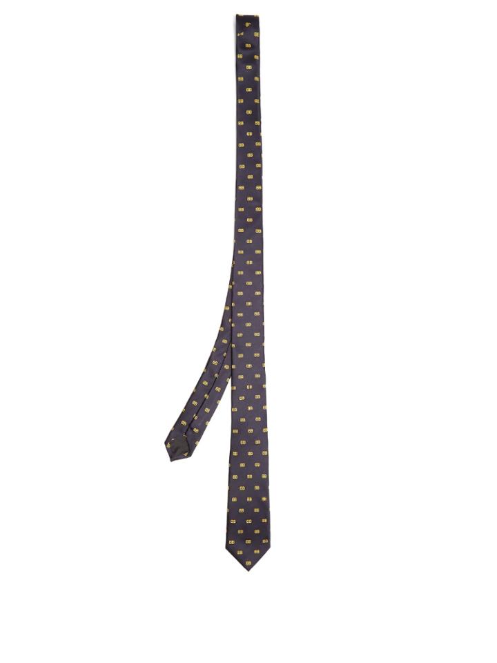 Balenciaga Logo-jacquard Silk Tie