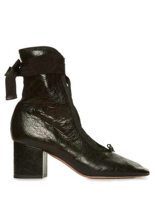 Valentino Ballerina Lace-up Ankle Boots