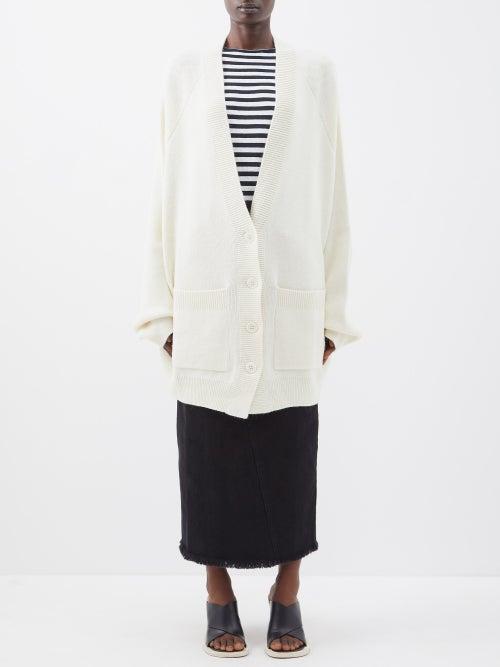 Raey - Responsible Wool-blend Oversized Raglan Cardigan - Womens - Ivory