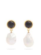 Lizzie Fortunato Tuxedo Pearl-drop Earrings