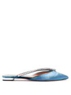 Aquazzura Sabine Crystal-embellished Velvet Slipper Shoes
