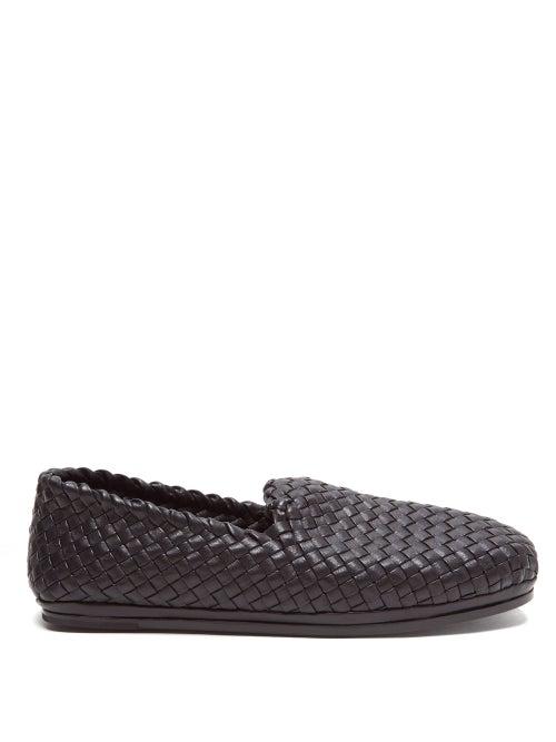 Matchesfashion.com Bottega Veneta - Intrecciato-leather Loafers - Mens - Black