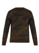Valentino Camouflage-print Wool-knit Sweater