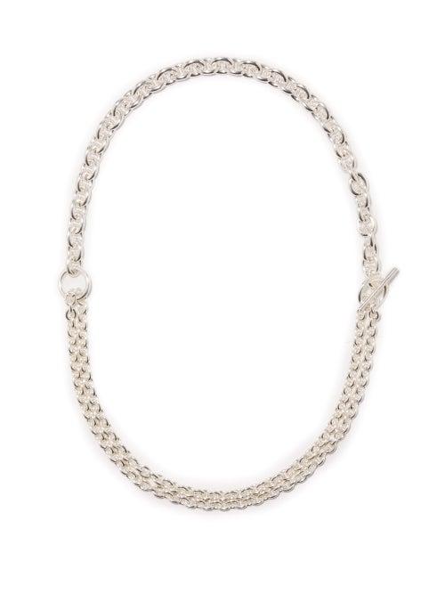 All Blues - Double Sterling-silver Chain Necklace - Mens - Silver