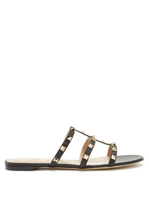 Matchesfashion.com Valentino - Rockstud Leather Sandals - Womens - Black