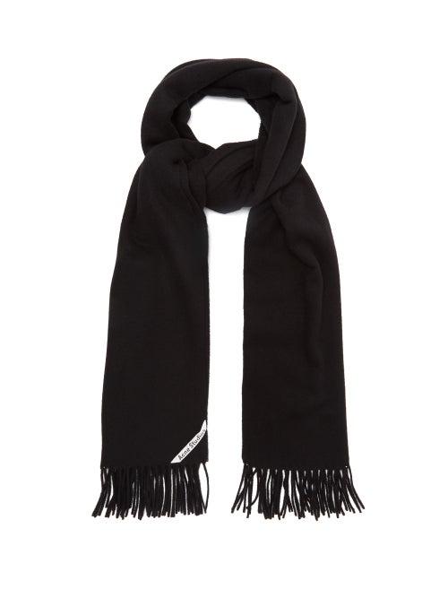 Matchesfashion.com Acne Studios - Canada Logo Ribbon Wool Scarf - Mens - Black