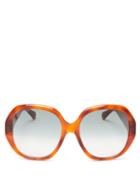 Matchesfashion.com Gucci - Oversized-round Tortoiseshell-acetate Sunglasses - Womens - Tortoiseshell