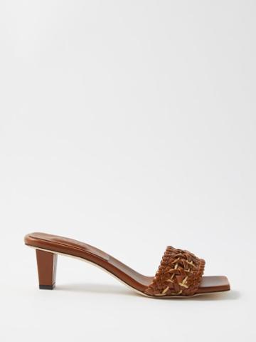 Serena Uziyel - Almeria 50 Braided-leather Mule Sandals - Womens - Tan