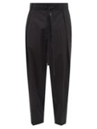 Craig Green - Pleated Drawstring Cotton Trousers - Mens - Black
