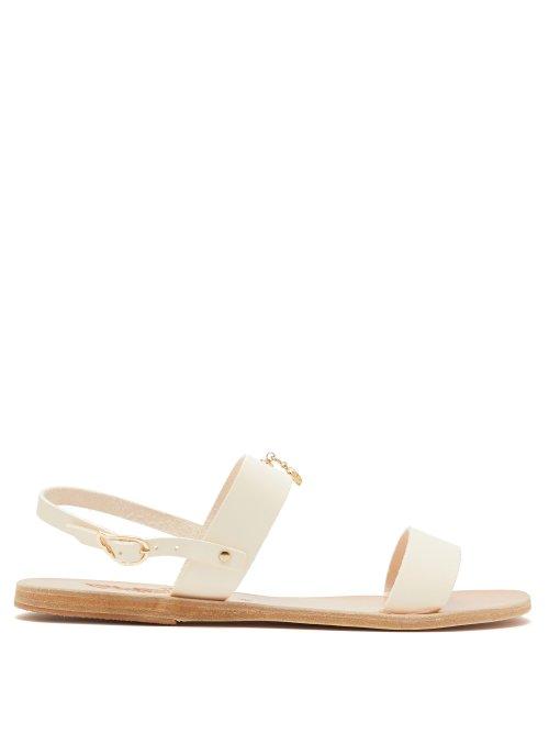 Matchesfashion.com Ancient Greek Sandals - X Gas Bijoux Clio Leather Slingback Sandals - Womens - White