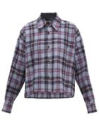 Matchesfashion.com Isabel Marant - Tartan Brushed Wool Shirt - Womens - Blue Multi