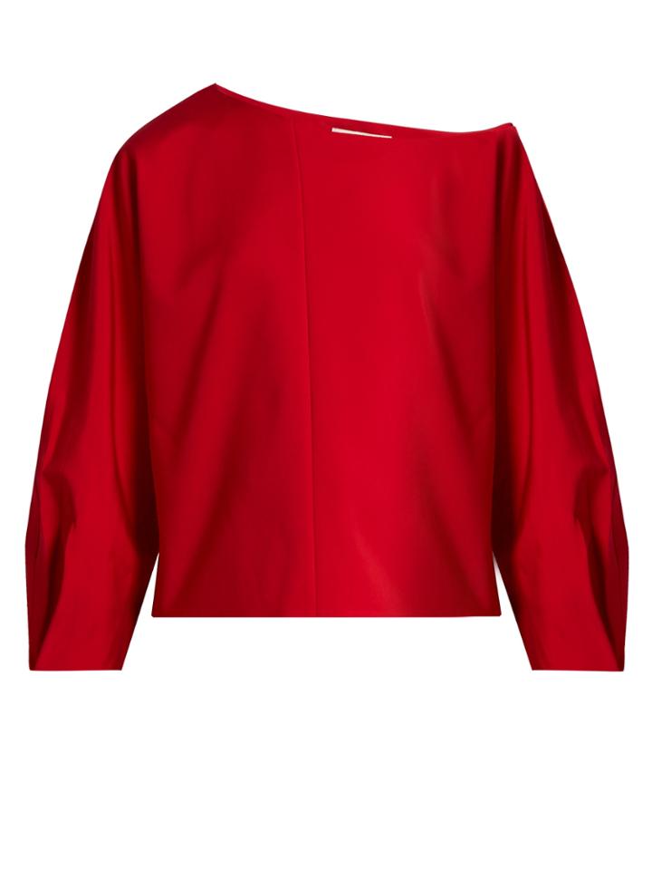 Tibi Asymmetric Stretch-faille Top