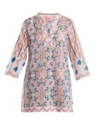 Matchesfashion.com Le Sirenuse, Positano - Giada Kantha Shell Print Long Sleeved Dress - Womens - Pink Print