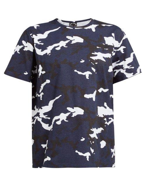 Matchesfashion.com The Upside - Marine Camouflage Print Cotton T Shirt - Womens - Blue Print