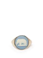 Matchesfashion.com Ferian - Wedgwood Gold & Ceramic Elephant Ring - Womens - Blue
